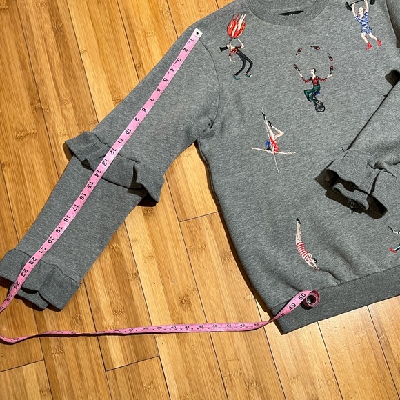 Katya Dobryakova Embroidered Circus Ruffle Sleeve Pullover Size M - Picture 14 of 15